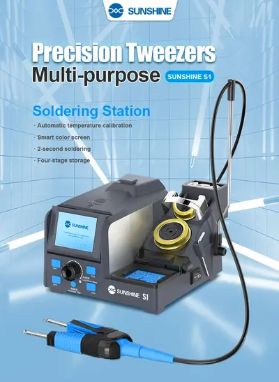 SUNSHINE S1 Multi-purpose Precision Soldering Station with C120 Tweezer Handle