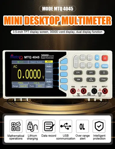 MetroQ , MTQ 4045 Bench Top Compact Multimeter With Colour Display and USB