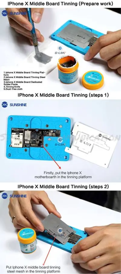 IP X|XS|XS Max MIDDLE BOARD TINNING PLATFORM SET SS-032