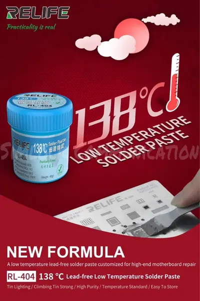 RELIFE RL-404 Lead-free Low Temperature 138℃ Solder Flux Paste Soldering Tin Cream Welding Fluxes For PCB BGA|SMD Welding Fluxes