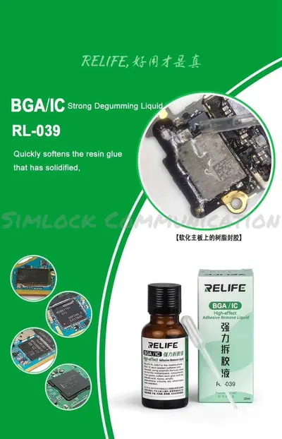 RL-039 Remove Glue Liquid Soften Remove Resin Glue PCB BGA IC Chip Solid Glue Degenerate Motherboard Repair Tools