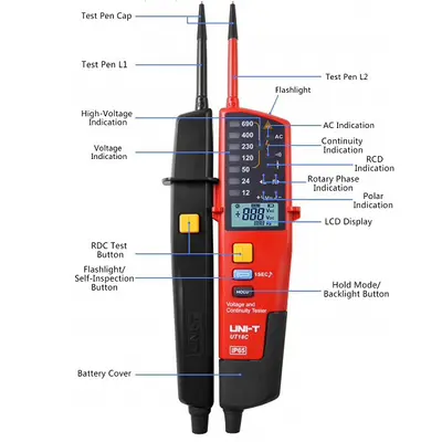 UNI-T UT18C Voltage and Continuity Tester (RCD Test)