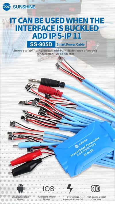 SUNSHINE SS-905D Android Smart Power Cable ADDED IP 14 ProMax SERIES BUCKLE