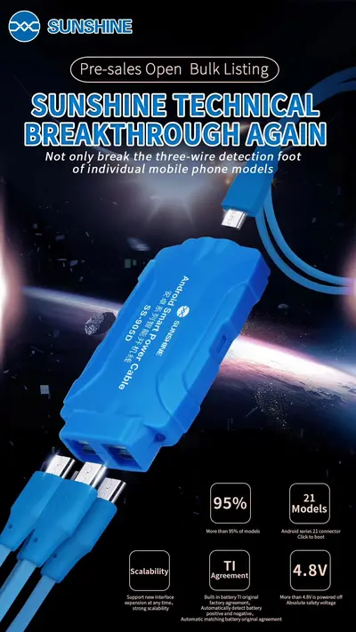 SUNSHINE SS-905D Android Smart Power Cable ADDED IP 14 ProMax SERIES BUCKLE