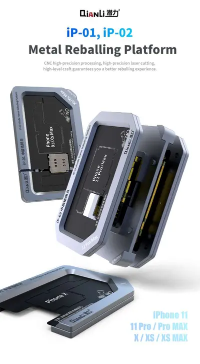 QianLi iP-01 Mainboard Middle Frame Reballing Platform BGA Reballing Stencil for iPhone X XS MAX Logic Board Rework Tool