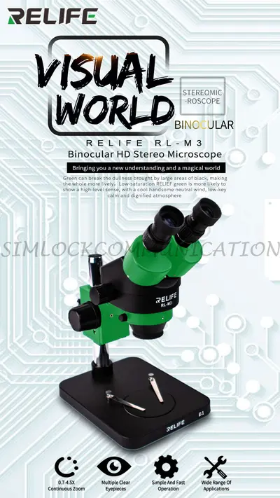 RELIFE RL-M3T-B3 BINOCULAR HD STEREO MICROSCOPE (WITHOUT CAMERA)