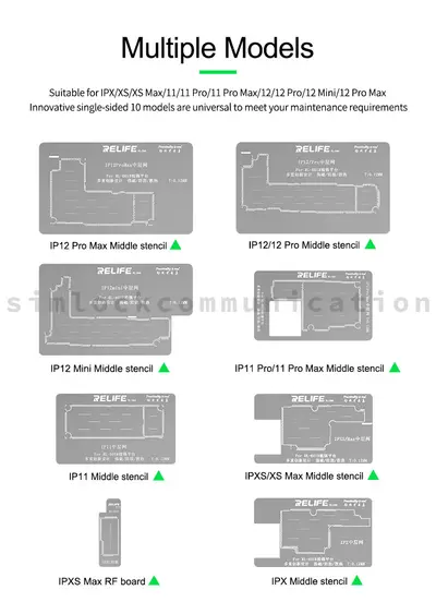 Relife RL-601R Middle Layer Tin Planting Steel Mesh  Tinning Platform 10in1 Set BGA Reballing Fixture