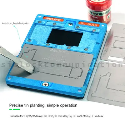 Relife RL-601R Middle Layer Tin Planting Steel Mesh  Tinning Platform 10in1 Set BGA Reballing Fixture