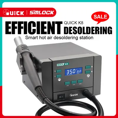 QUICK K8 1000W LCD Display Hot Air Gun Soldering Station