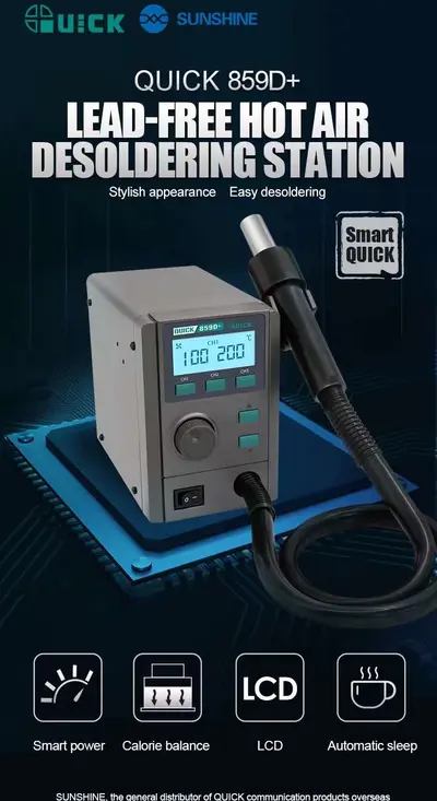 QUICK 859D+ LEAD FREE HOT AIR DESOLDERING STATION