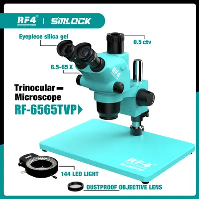 RF4 RF-6565TVP 6.5X-65X Binocular Stereo Zoom Microscope with Big Aluminum Alloy Base