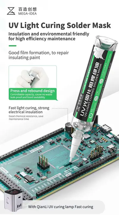 Mega-Idea UV Light Curing Solder Mask QianLi Phone Repair Solder-proof Board Shield Motherboard Repair Insulatrion