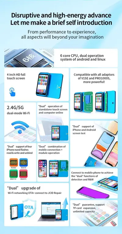 JCID V1S PRO PROGRAMMER FOR PHONE SCREEN TRUE TONE FACE ID BATTERY REPAIR