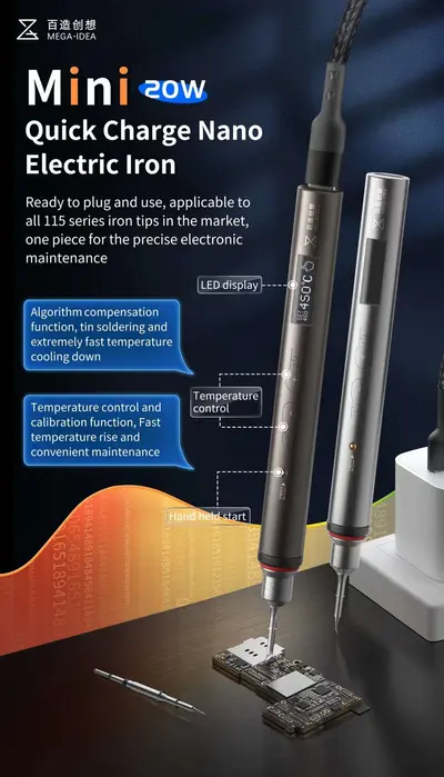 MINI 20W QUICK CHARGE NANO IRON WITH 115 K TIP