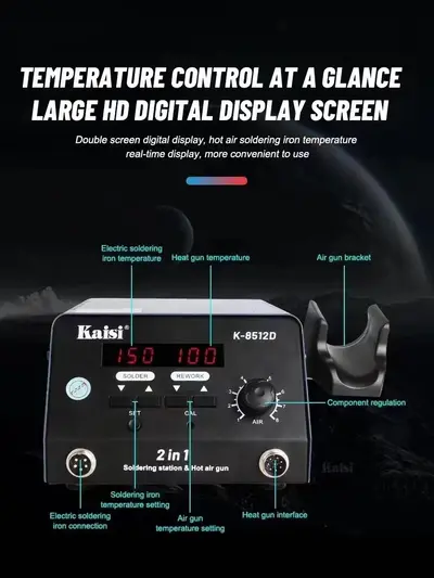 Kaisi 2 in1 SMD Rework Station T12+ with 3 type TIP Straight,Bent,knife
