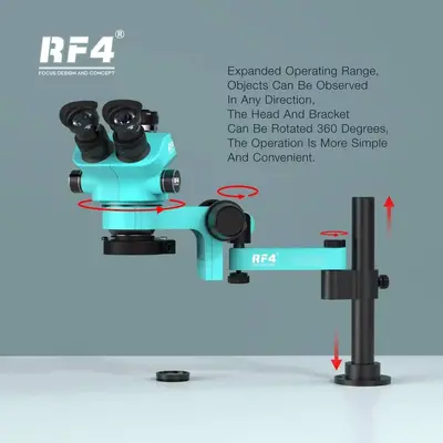 RF4 RF7050PRO-FO19 360° Adjustable Universal Telescopic Rotating Lifting Microscope with Silicone Pad