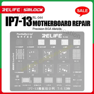 Thickness Motherboard Repair Stencils Planting Tin Network Mesh for iP7-13 CPU|baseband|WI-FI|NFC|BGA 0.12mm  RELIFE RL-044