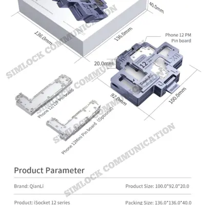 QIANLI ISOCKET 4 IN 1 TEST FIXTURE FOR IPHONE 12 | 12 PRO | 12 PRO MAX | 12 MINI