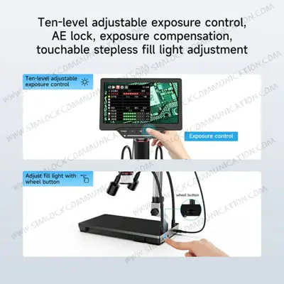 Aixun DM23 Digital Measurement Microscope with Multimeter Function 5-528x 10inch HD DISPLAY
