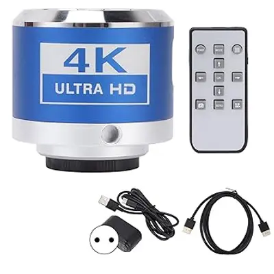 Industry Cameras, 3840x2160 Microscope Camera 100‑240V Input for Industrial Use (EU Plug)