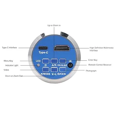 Industry Cameras, 3840x2160 Microscope Camera 100‑240V Input for Industrial Use (EU Plug)