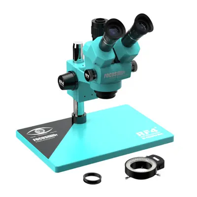 RF4 RF6555Pro Max 6.5-55X Synchronous Zoom Trinocular Stereo Microscope with Aluminum Alloy Base