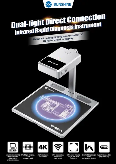 Sunshine TB-08 Pro ShortCam III Dual Light Direct Connection PCB Motherboard Diagnosis Infrared Thermal Camera