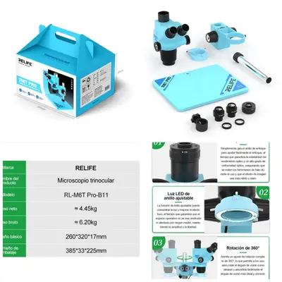 RELIFE RL-M6T Pro-B11 Trinocular HD stereo microscope