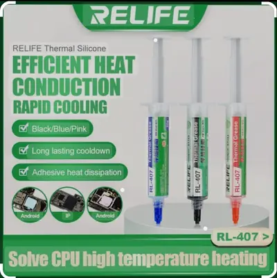 Relife RL-407 Thermal Grease Cooling Gel For Phone CPU Heat Dissipation 20g Black\BLUE\PINK 3 PCS